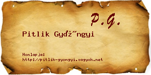 Pitlik Gyöngyi névjegykártya